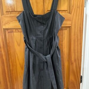 Theory Charcoal Button-Down Midi Dress